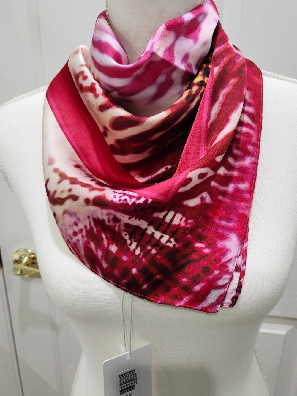 Printed Satin Scarf, The Noli Shop, NWT